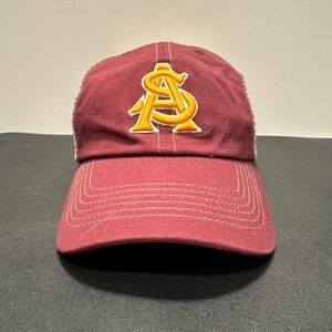 Arizona State Sun Devils Hat Cap Snap Back Adult One Size Burgundy Cotton NCAA